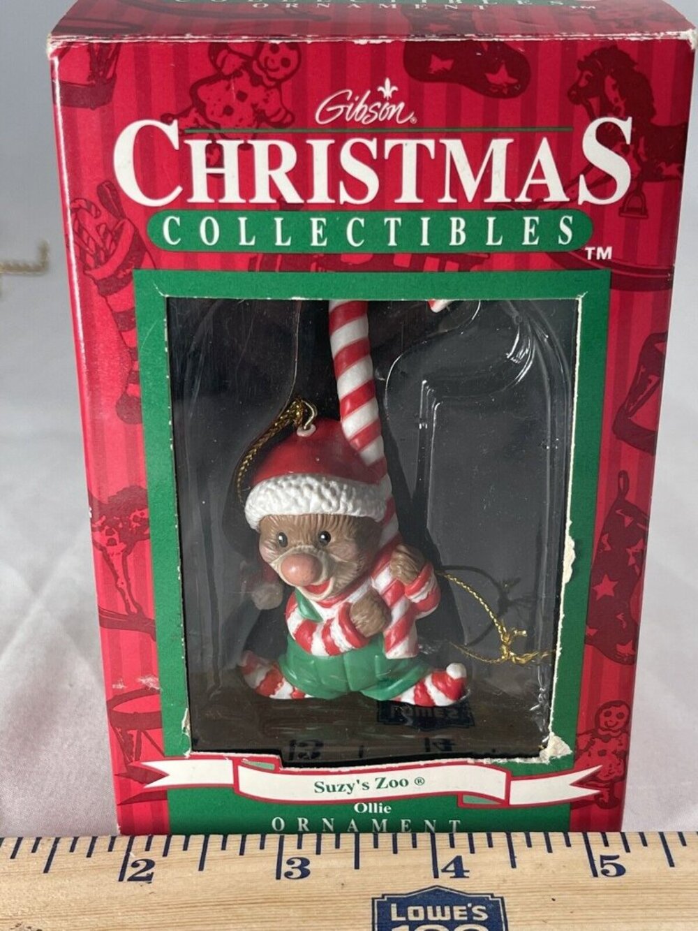 Vintage Gibson Susie’s Zoo “Ollie” Christmas Ornament W/Box Christmas Mouse